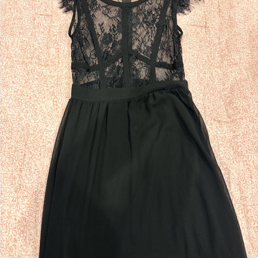 Windsor sheer lace black dress